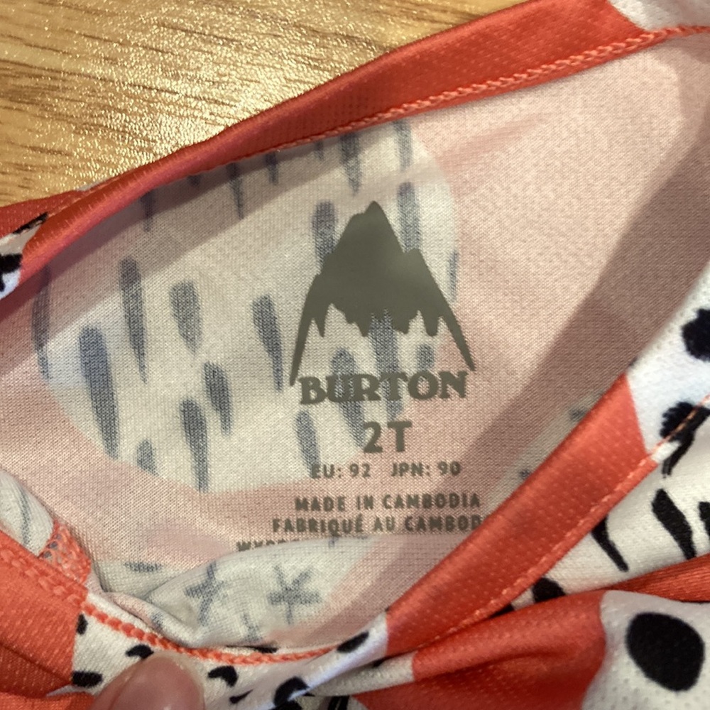 Burton Kids Matching Set in Coral and Black - Picture 2 of 3
